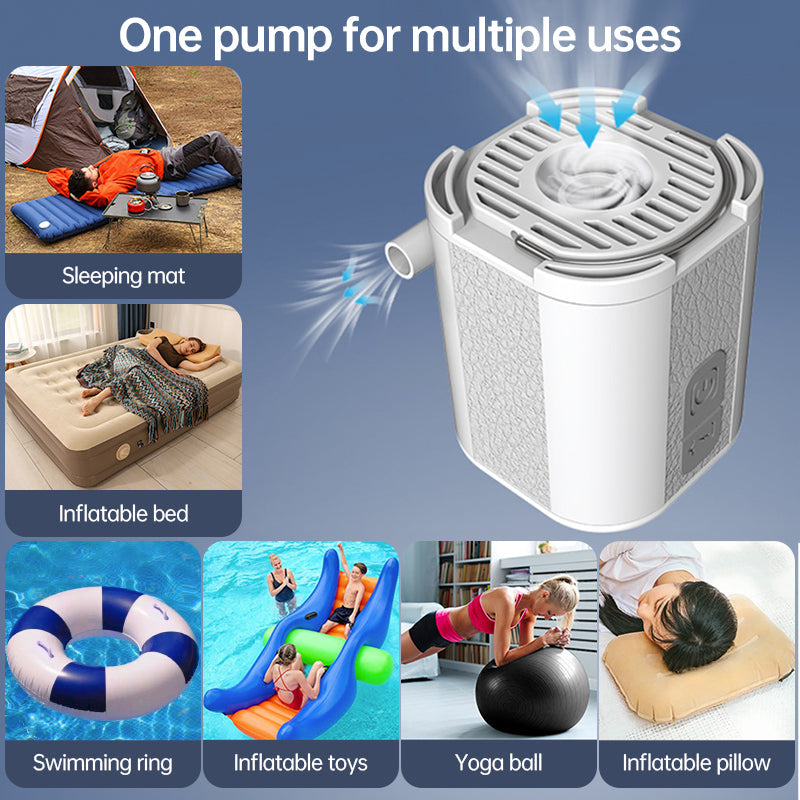 Mini Electric Pump for Inflating/Deflating Air Mattresses & Swimming Rings, Portable for Camping